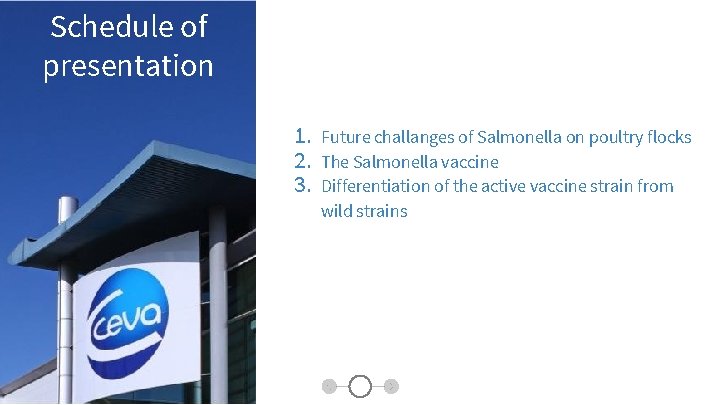 Schedule of presentation 1. 2. 3. Future challanges of Salmonella on poultry flocks The