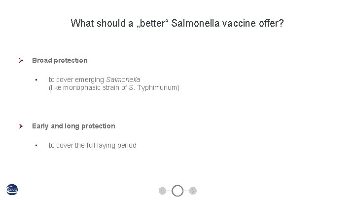 What should a „better“ Salmonella vaccine offer? Ø Broad protection • Ø to cover