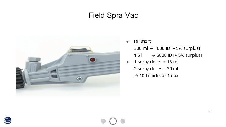 Field Spra-Vac ● Dilution: 300 ml 1000 ID (+ 5% surplus) 1, 5 l