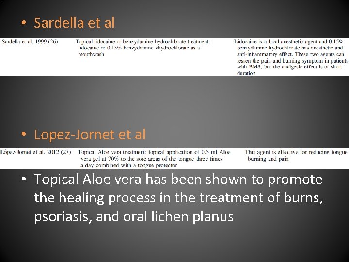  • Sardella et al • Lopez-Jornet et al • Topical Aloe vera has