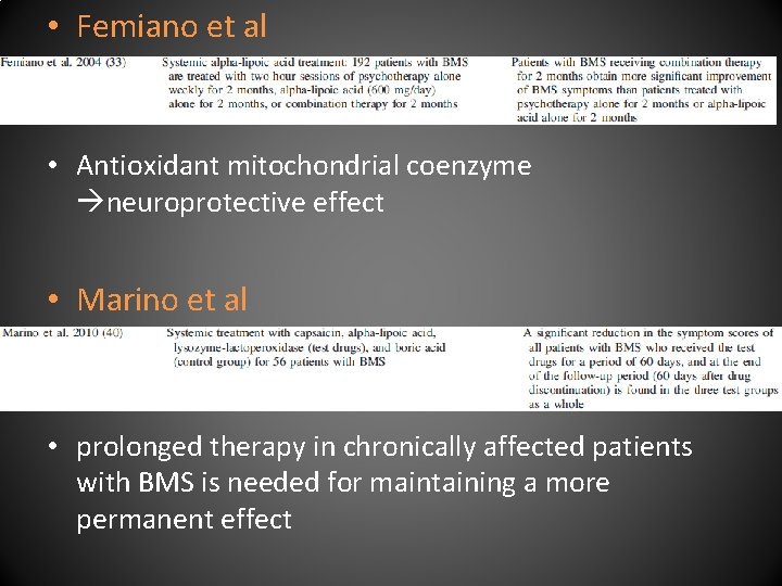  • Femiano et al • Antioxidant mitochondrial coenzyme neuroprotective effect • Marino et