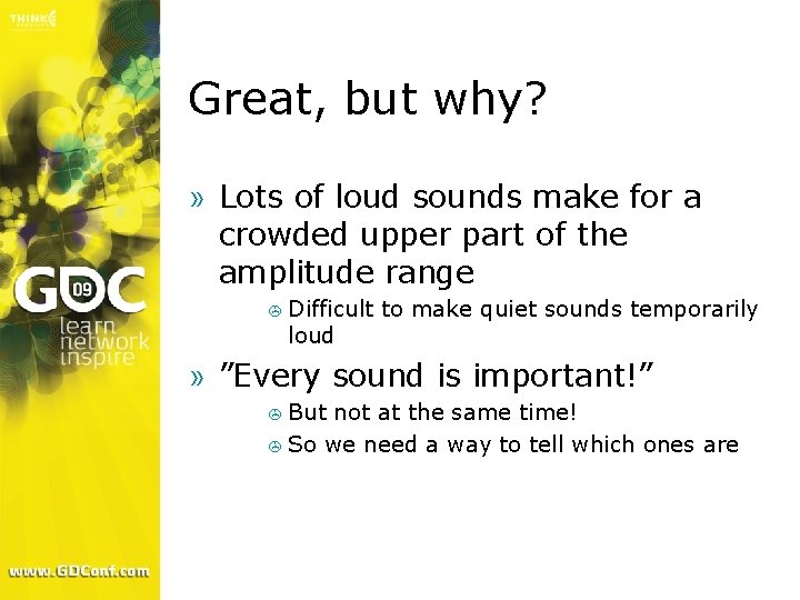 Great, but why? » Lots of loud sounds make for a crowded upper part