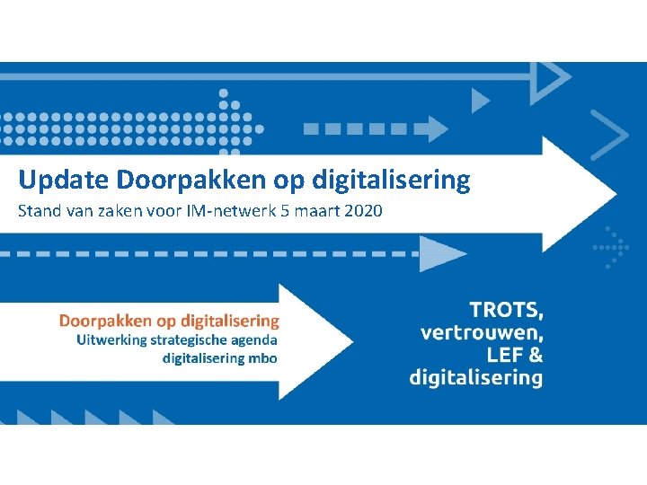 Update Doorpakken op digitalisering Stand van zaken voor IM-netwerk 5 maart 2020 