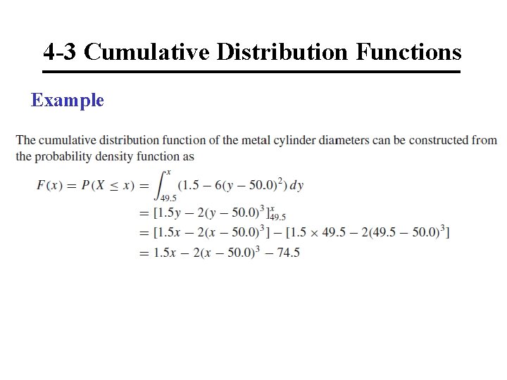 4 -3 Cumulative Distribution Functions Example 