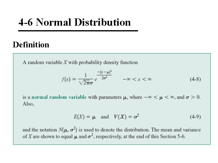 4 -6 Normal Distribution Definition 