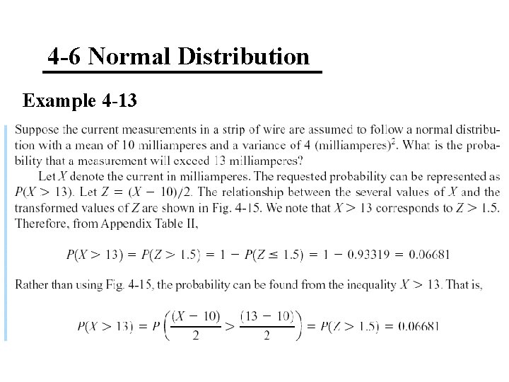 4 -6 Normal Distribution Example 4 -13 