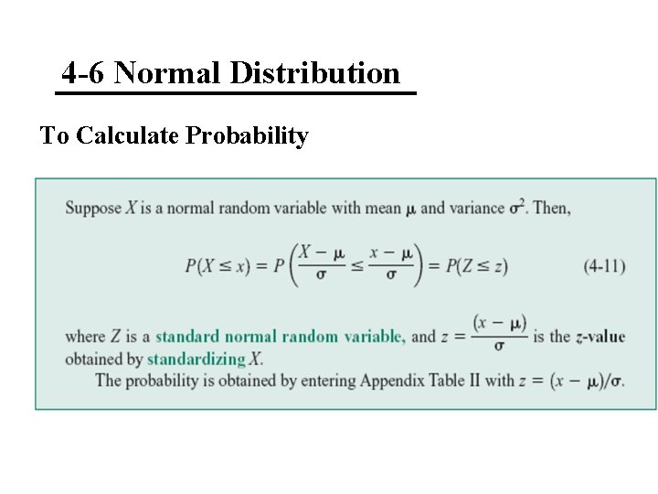 4 -6 Normal Distribution To Calculate Probability 