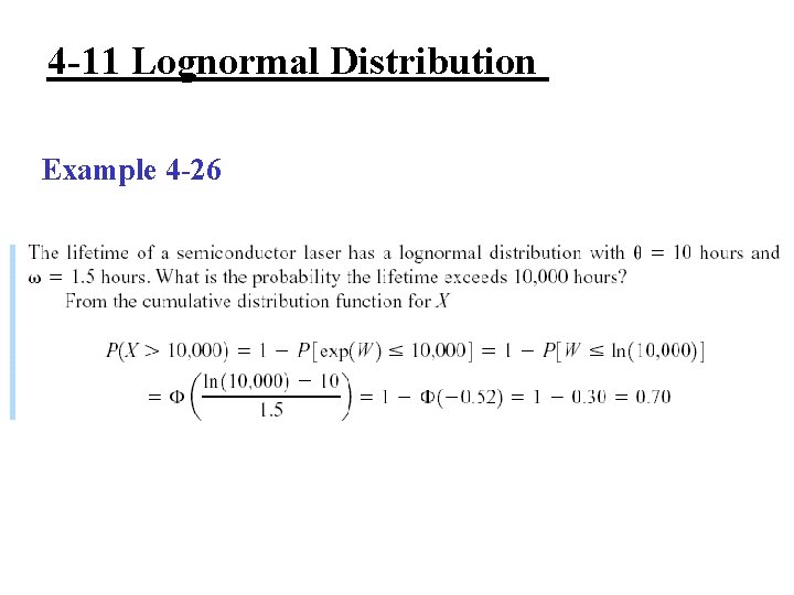4 -11 Lognormal Distribution Example 4 -26 