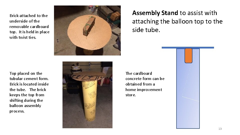 Brick attached to the underside of the removable cardboard top. It is held in