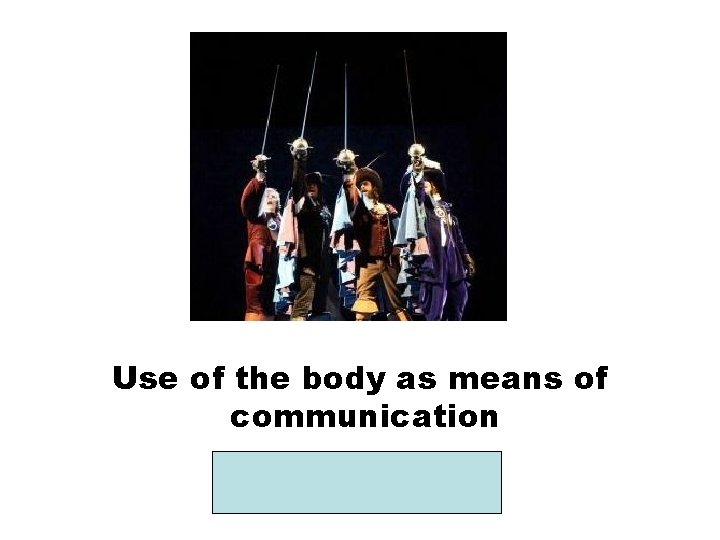 Use of the body as means of communication MOVEMENT 