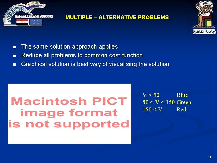 MULTIPLE – ALTERNATIVE PROBLEMS n n n The same solution approach applies Reduce all