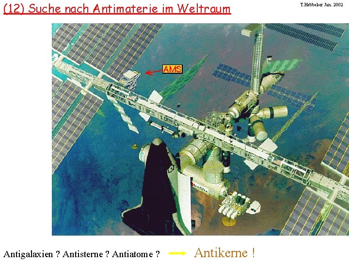 (12) Suche nach Antimaterie im Weltraum Antigalaxien ? Antisterne ? Antiatome ? Antikerne !