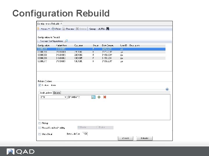 Configuration Rebuild 