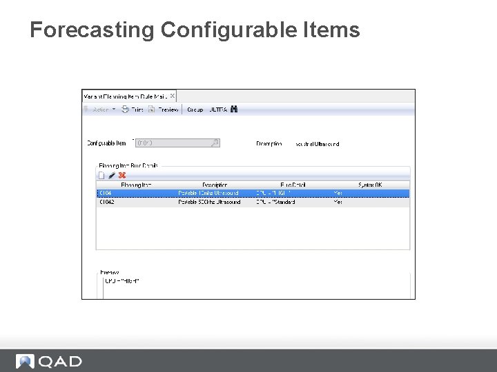 Forecasting Configurable Items 