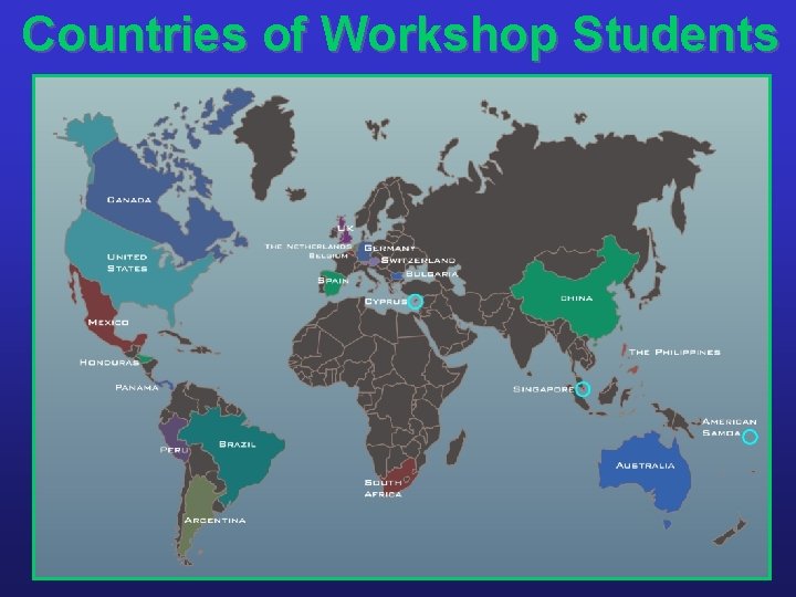 Countries of Workshop Students 