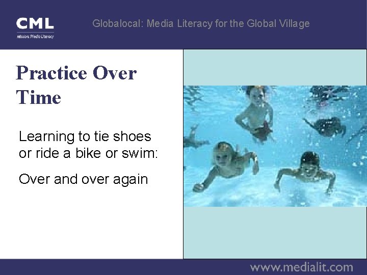 Globalocal: Media Literacy for the Global Village Practice Over Time Learning to tie shoes