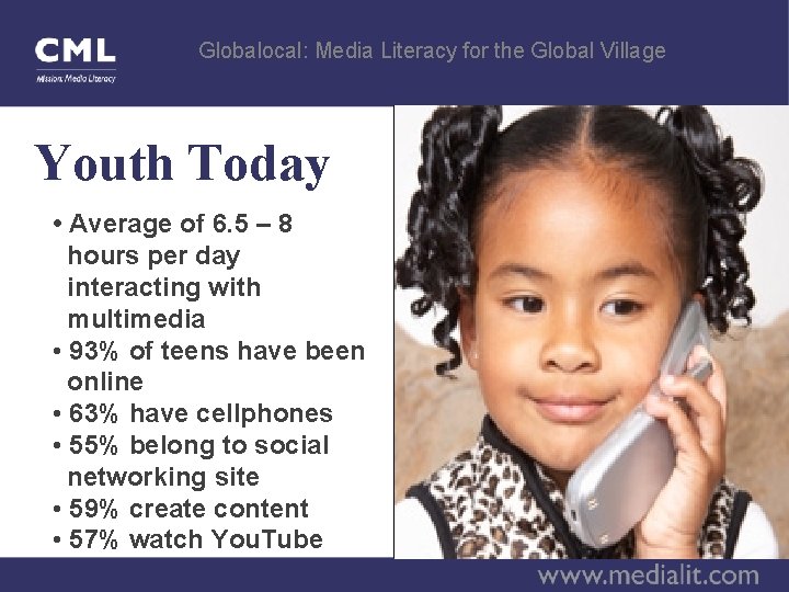 Globalocal: Media Literacy for the Global Village Youth Today • Average of 6. 5
