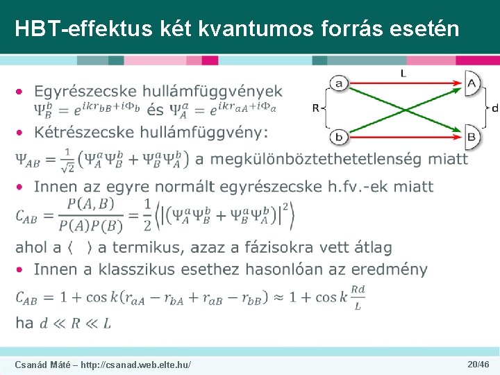 HBT-effektus két kvantumos forrás esetén • Csanád Máté – http: //csanad. web. elte. hu/