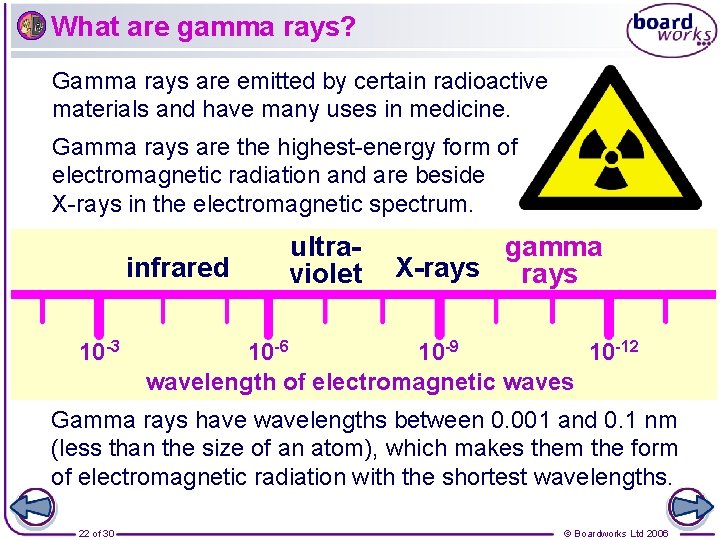 What are gamma rays? Gamma rays are emitted by certain radioactive materials and have