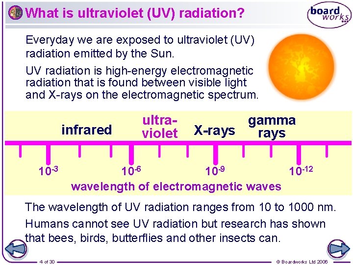 What is ultraviolet (UV) radiation? Everyday we are exposed to ultraviolet (UV) radiation emitted