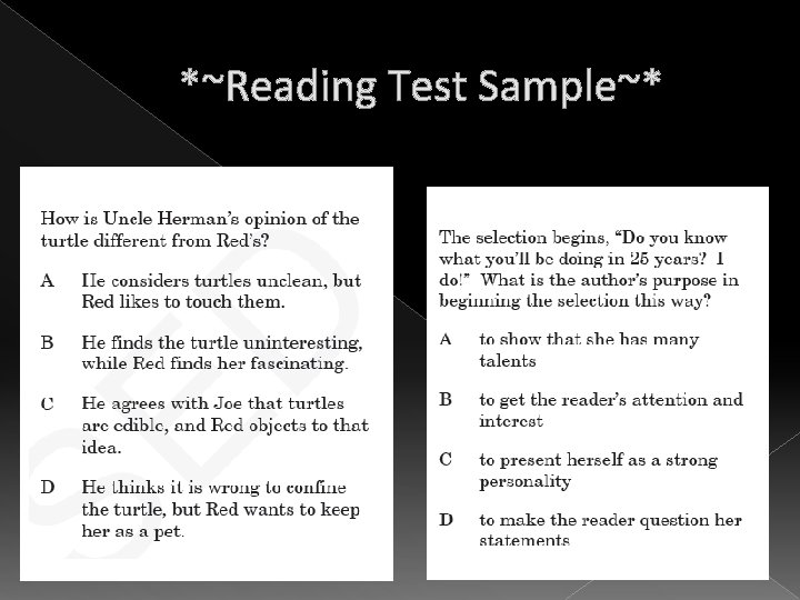 *~Reading Test Sample~* 