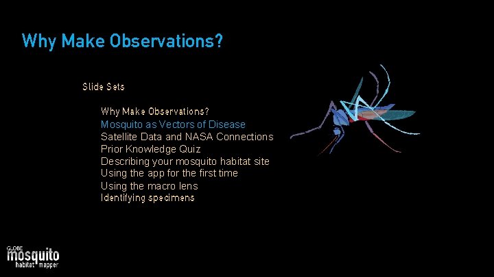 Why Make Observations? Slide Sets • 1. 2. 3. 4. 5. 6. 7. Why