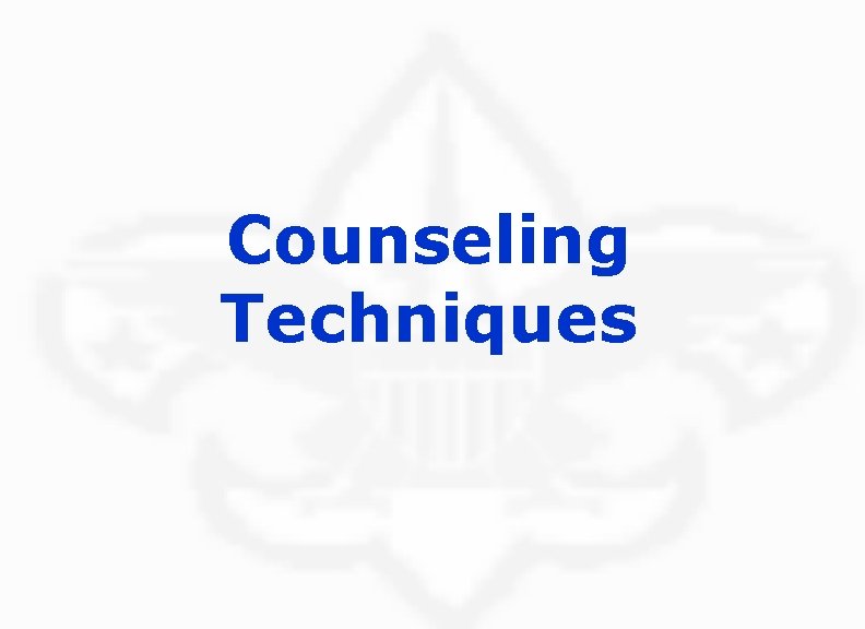 Counseling Techniques 