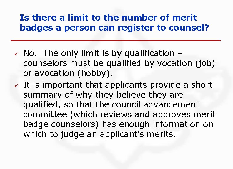 Is there a limit to the number of merit badges a person can register