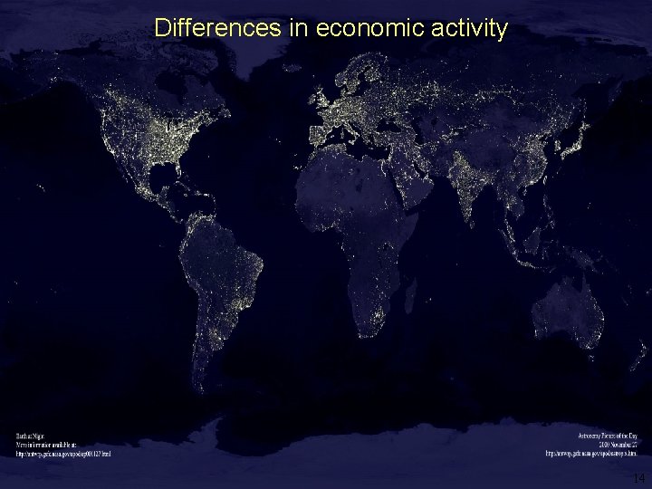 Differences in economic activity 14 