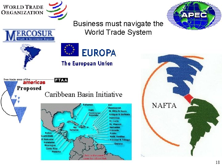 Business must navigate the World Trade System Proposed Caribbean Basin Initiative NAFTA 18 