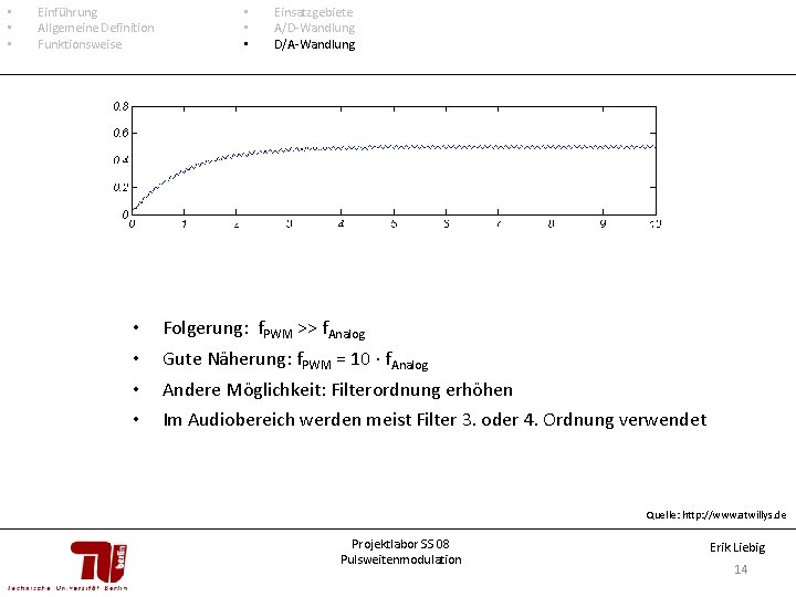 • • • Einführung Allgemeine Definition Funktionsweise • • • Einsatzgebiete A/D-Wandlung D/A-Wandlung • • • Einführung Allgemeine Definition Funktionsweise • • • Einsatzgebiete A/D-Wandlung D/A-Wandlung