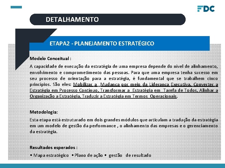 DETALHAMENTO ETAPA 2 - PLANEJAMENTO ESTRATÉGICO Modelo Conceitual : A capacidade de execução da