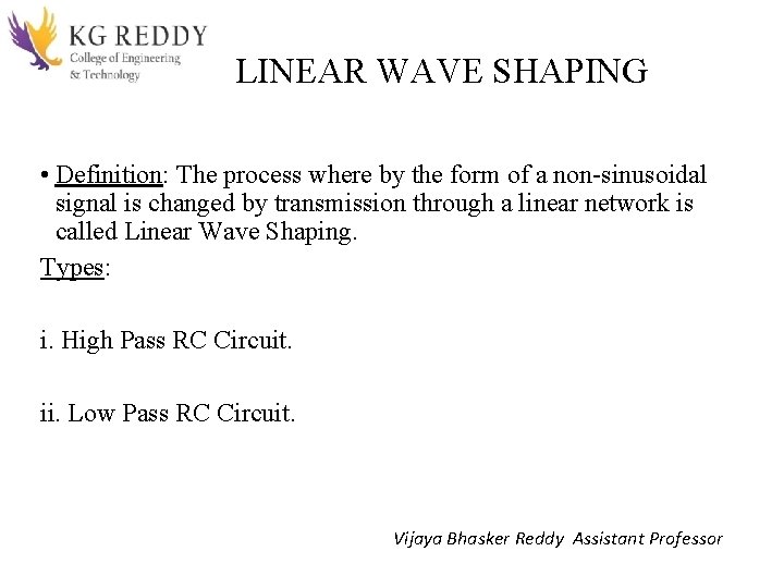 PULSE AND DIGITAL CIRCUITS IIB Tech IISemECE Vijaya