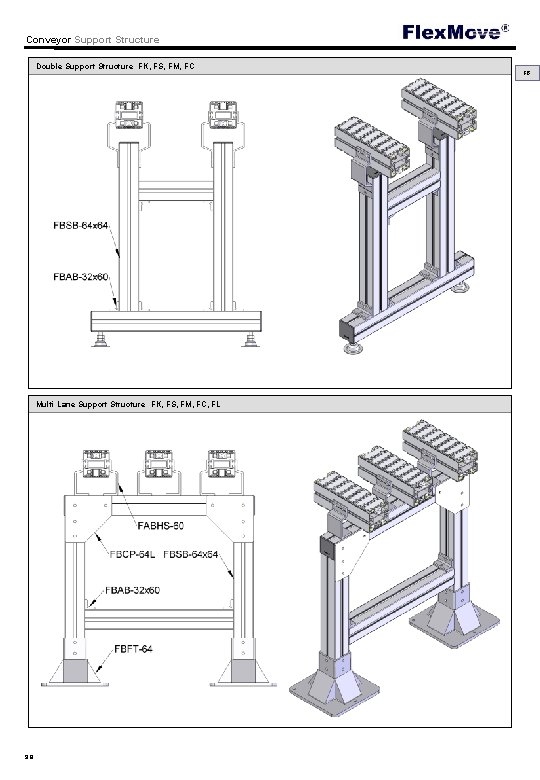 Conveyor Support Structure Double Support Structure FK, FS, FM, FC Multi Lane Support Structure