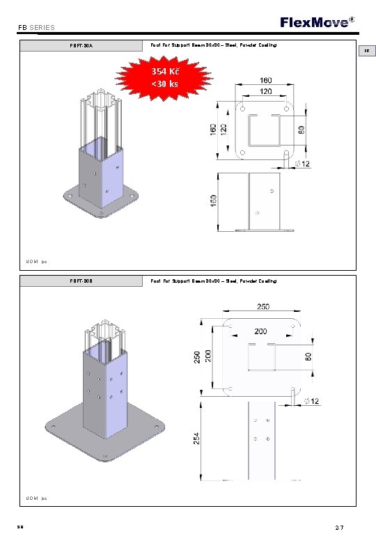 Flex. Move FB SERIES FBFT-80 A Foot For Support Beam 80 x 80 –