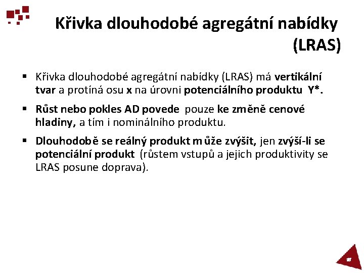 Křivka dlouhodobé agregátní nabídky (LRAS) § Křivka dlouhodobé agregátní nabídky (LRAS) má vertikální tvar