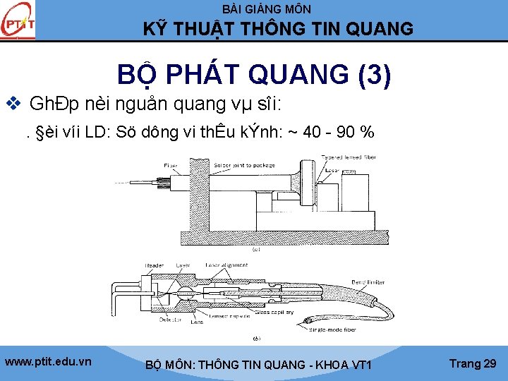 BÀI GIẢNG MÔN KỸ THUẬT THÔNG TIN QUANG BỘ PHÁT QUANG (3) v GhÐp