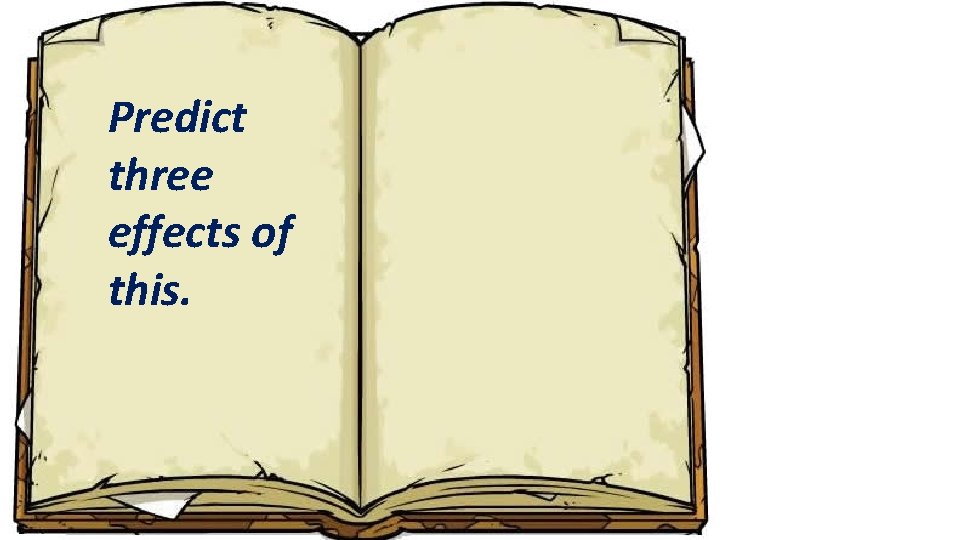 Predict three effects of this. 