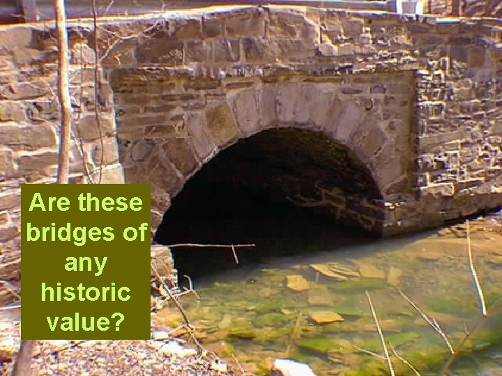 Are these bridges of any historic value? 