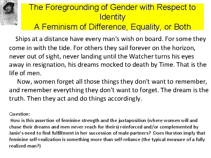 The Foregrounding of Gender with Respect to Identity A Feminism of Difference, Equality, or