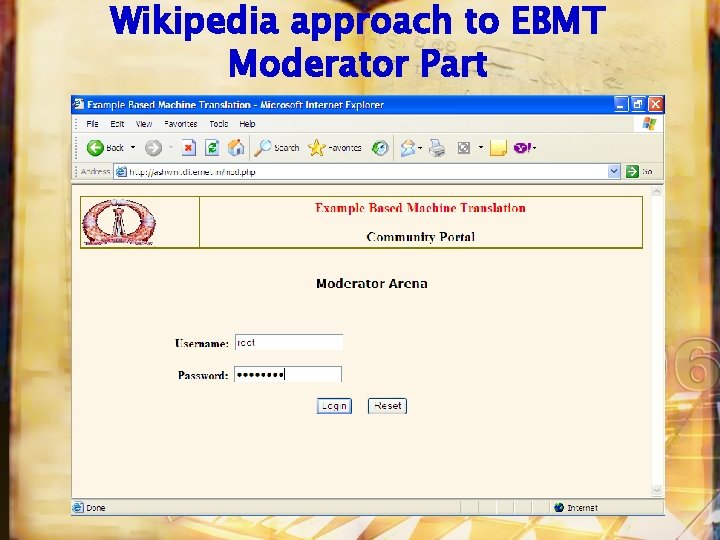 Wikipedia approach to EBMT Moderator Part 