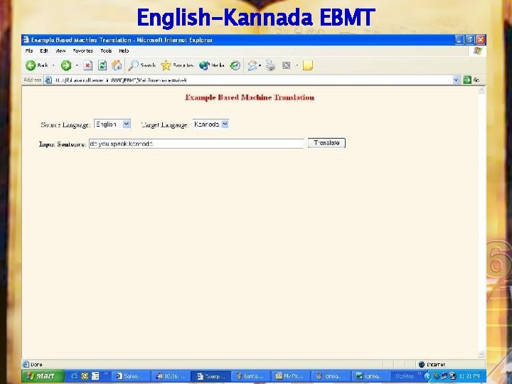 English-Kannada EBMT 