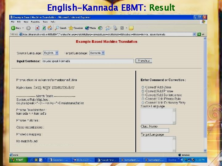 English-Kannada EBMT: Result 