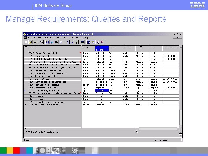 IBM Software Group Manage Requirements: Queries and Reports 