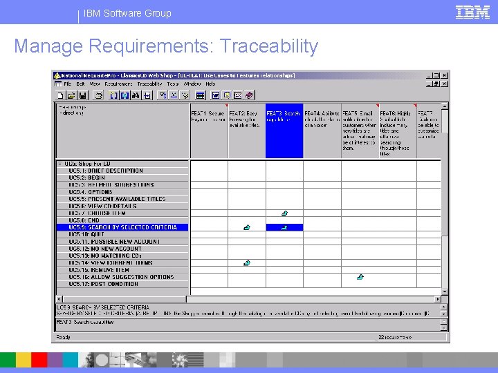 IBM Software Group Manage Requirements: Traceability 