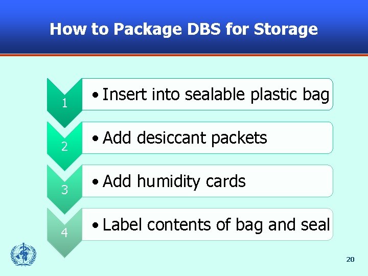 How to Package DBS for Storage 1 • Insert into sealable plastic bag 2