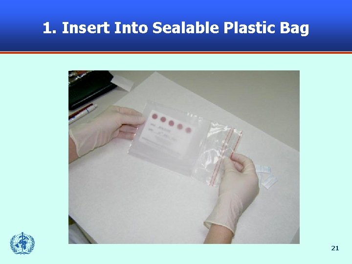 1. Insert Into Sealable Plastic Bag 21 