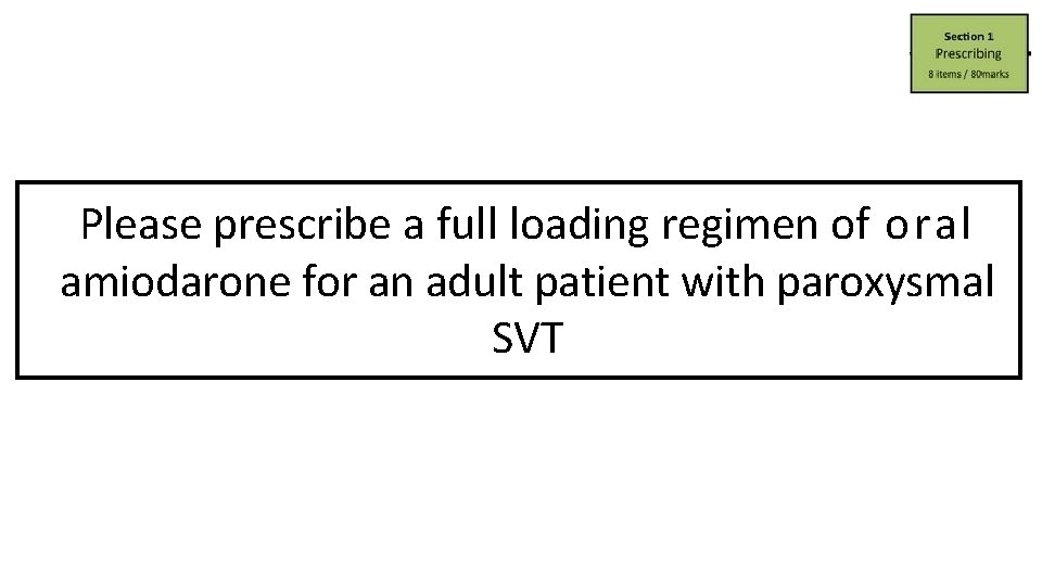 Please prescribe a full loading regimen of oral amiodarone for an adult patient with