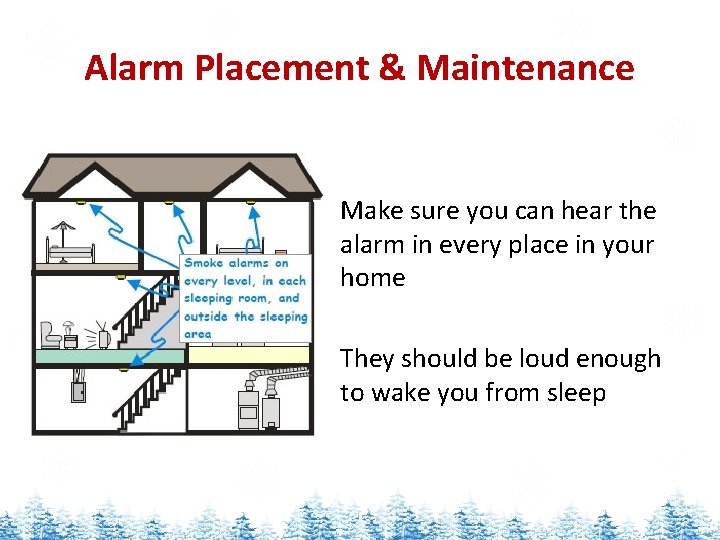 Alarm Placement & Maintenance • Make sure you can hear the alarm in every