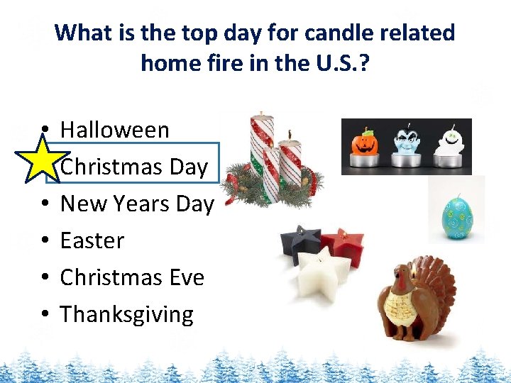 What is the top day for candle related home fire in the U. S.